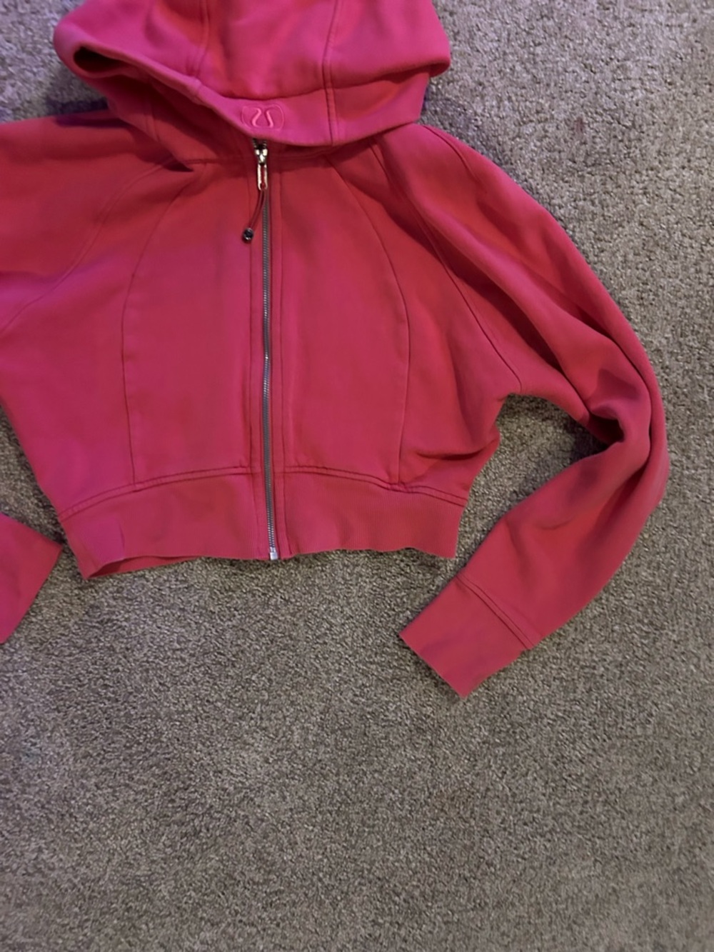 lululemon Scuba Full-Zip Cropped Hoodie Lip Gloss Pink discontinued color - Picture 5 of 8